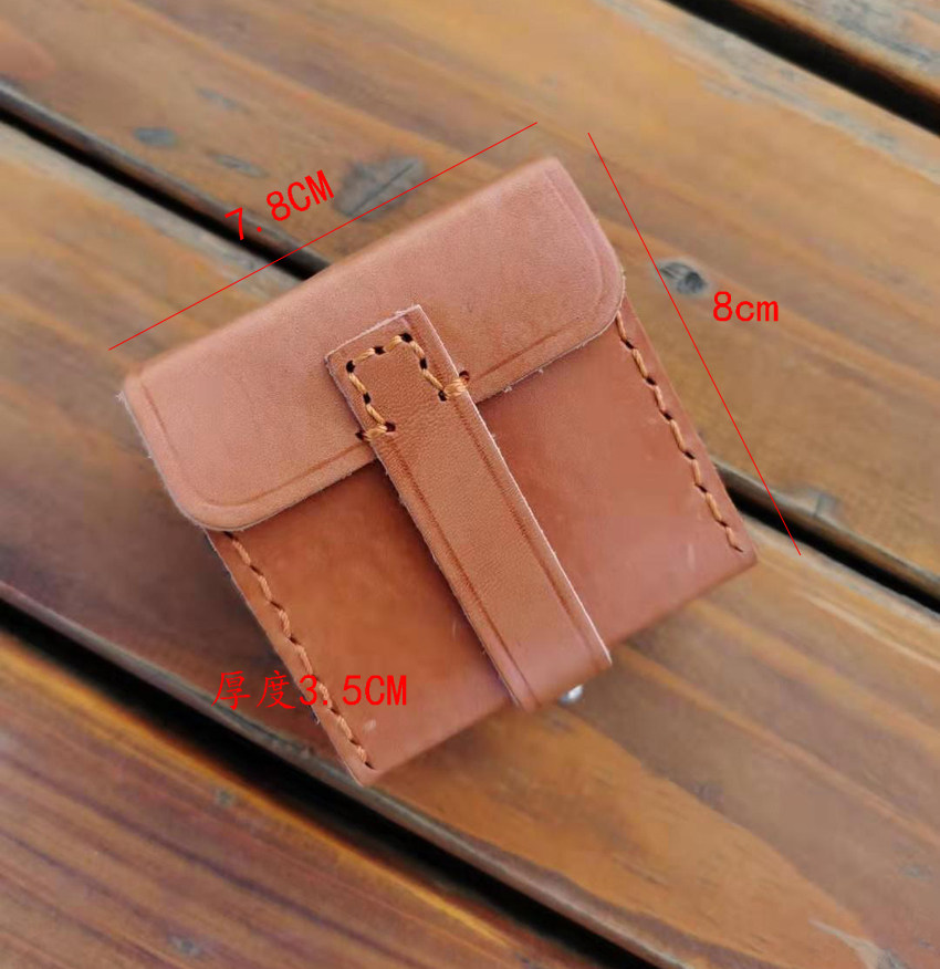 Nanjing 3521 factory first layer yellow cowhide handmade compass compass compass cowhide box pocket