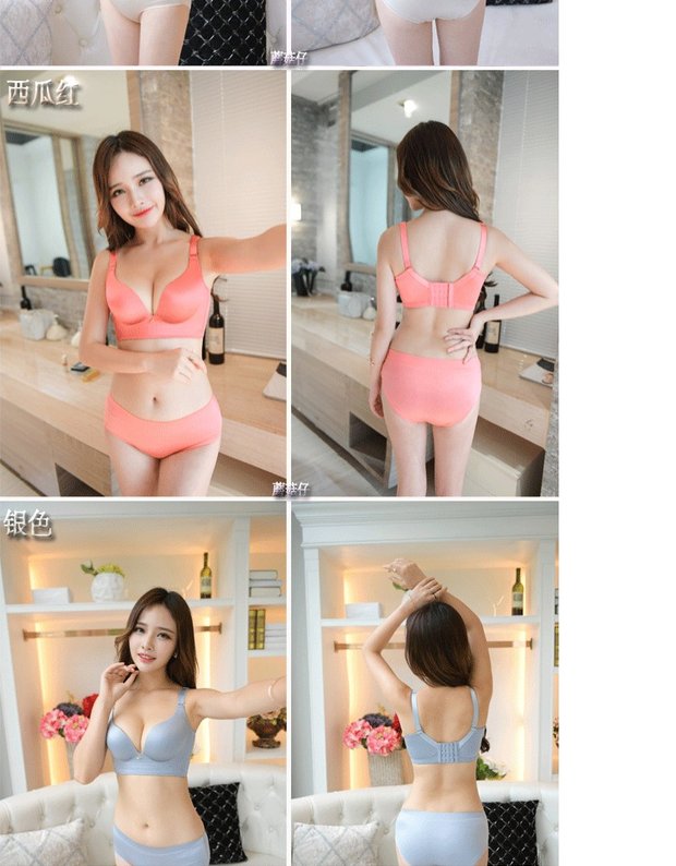Không dấu vết, không vòng thép, bộ áo ngực nữ mỏng và dày, nắp nhỏ, thu thập sữa phó, điều chỉnh phần trên lớn hỗ trợ đồ lót gợi cảm quần lót nữ cao cấp