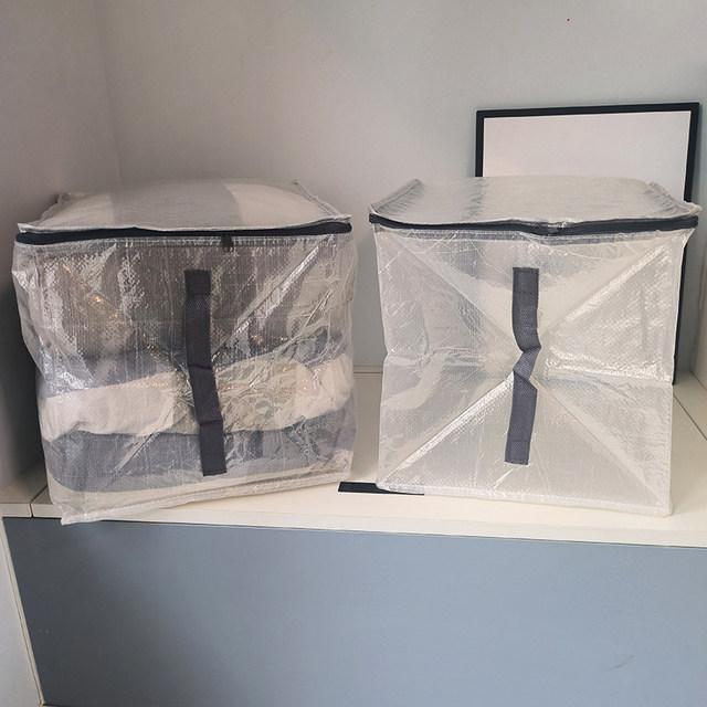 Dustproof wardrobe organizer storage bag transparent woven bag