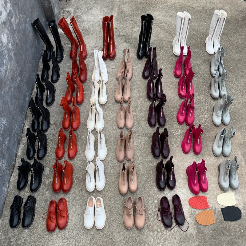 guidi310 guidi310 788ZPL2 ghost female boots handmade Goodyear specific horse leather dark black red white women's shoes short boots