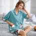 Net đỏ cardigan bông pajama systre có thể mặc quần short ngắn tay hai mảnh phù hợp với nhà quần áo mỏng. 