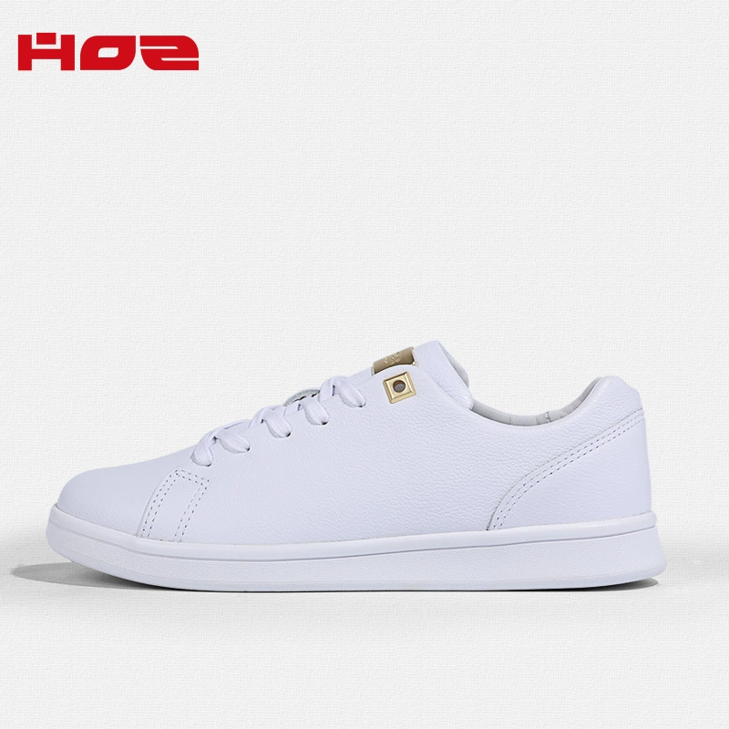 Chính hãng HOZ backstreet low-top da thường màu trắng ngón chân lớp trên cùng da bò giày đế bằng đôi nam và nữ - Giày cắt thấp