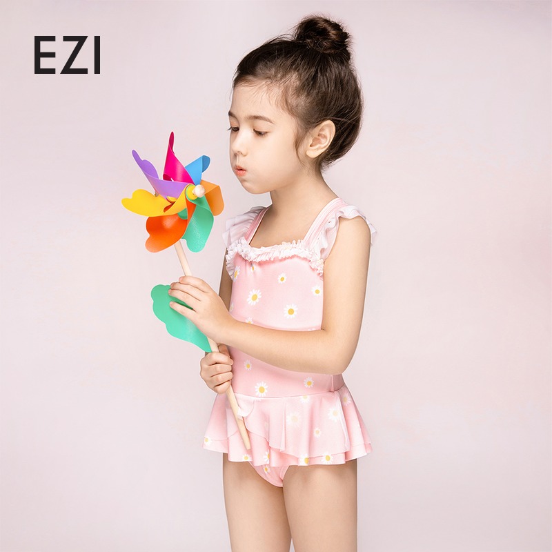 Game Pose New Children Swimsuit Women Girl Skirt Style Conjoined Swimsuit Cute Printed CUHK Child Conjoined Swimsuit