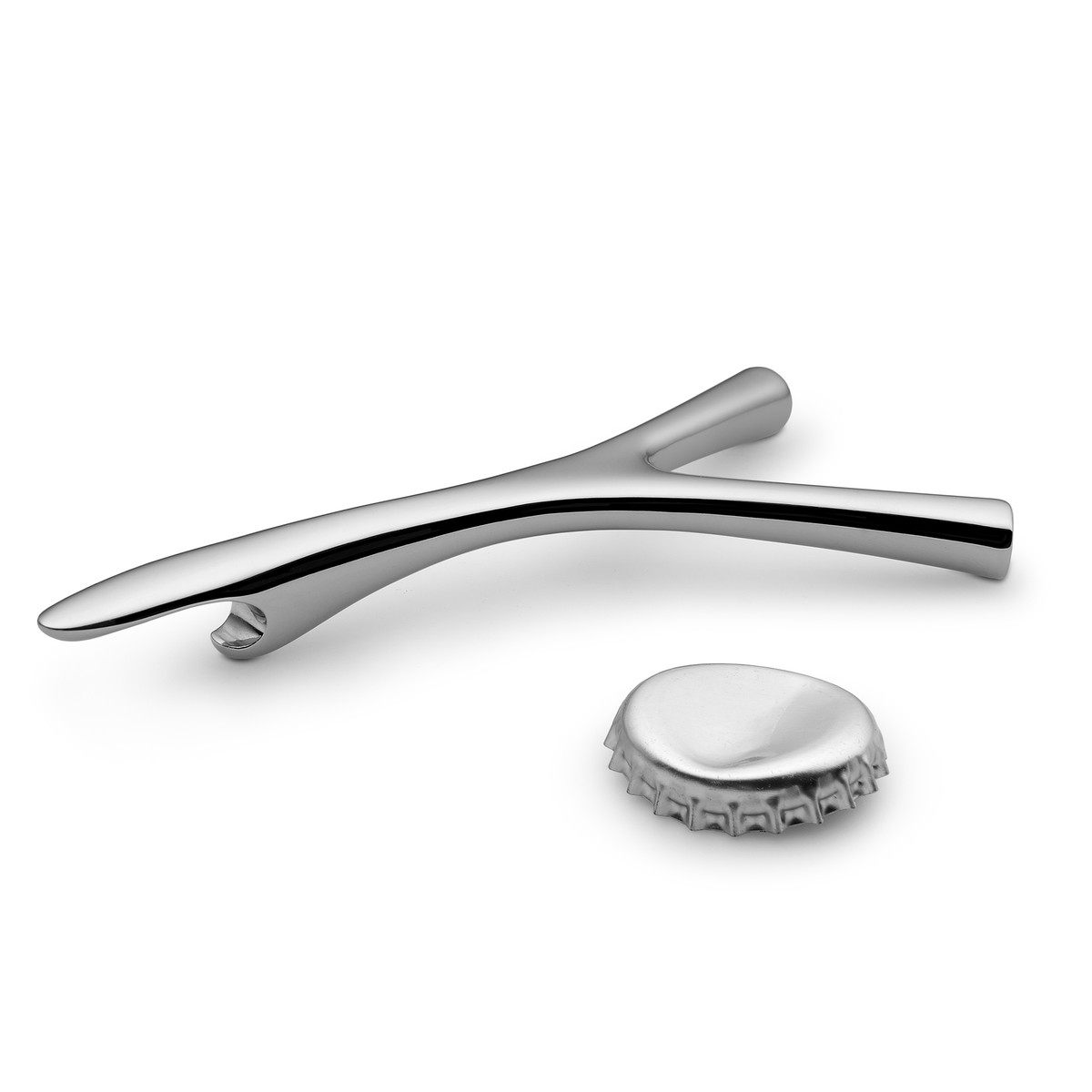 Alessi Virgula Divina Stainless Steel Bottle Open in Italy