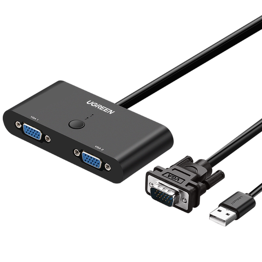 Greenlink VGA two-way switch with power supply for more stability