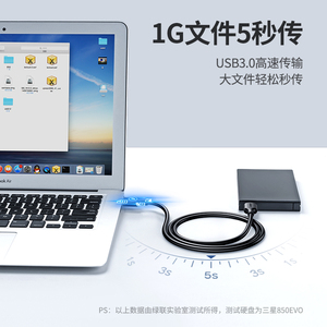 绿联双头usb3.0数据线公对公双公头连接线转传输移动硬盘盒笔记本电脑散热器机顶盒摄像头车载双面二两头接口