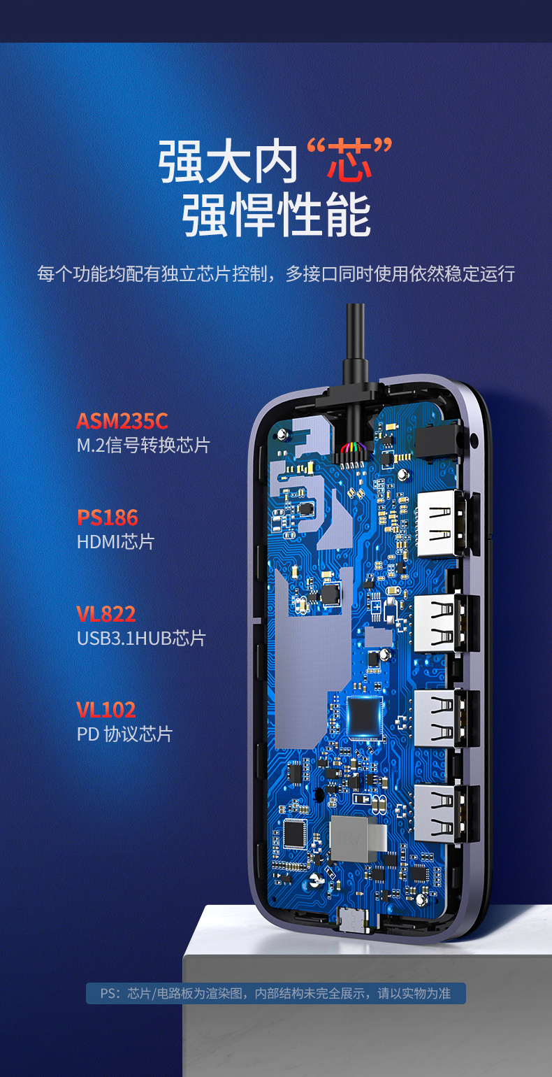 绿联Type-c扩展坞兼M.2固态硬盘盒