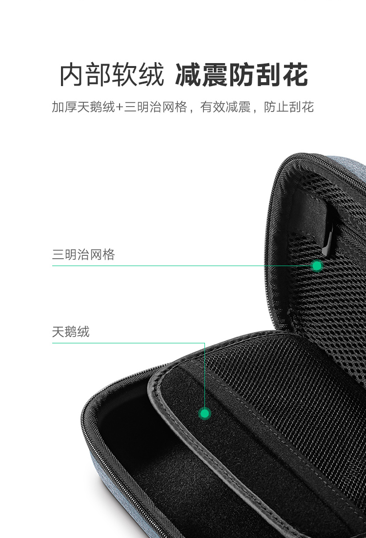 đường dây điện thoại xanh với dòng sạc Po Pouch sạc dòng cung cấp điện bảo vệ tai nghe điện thoại di động u u đĩa khiên mực đĩa lưu trữ trường hợp nhà ở đa chức năng cầm tay kỹ thuật số gói du lịch - Lưu trữ cho sản phẩm kỹ thuật số case đựng airpod