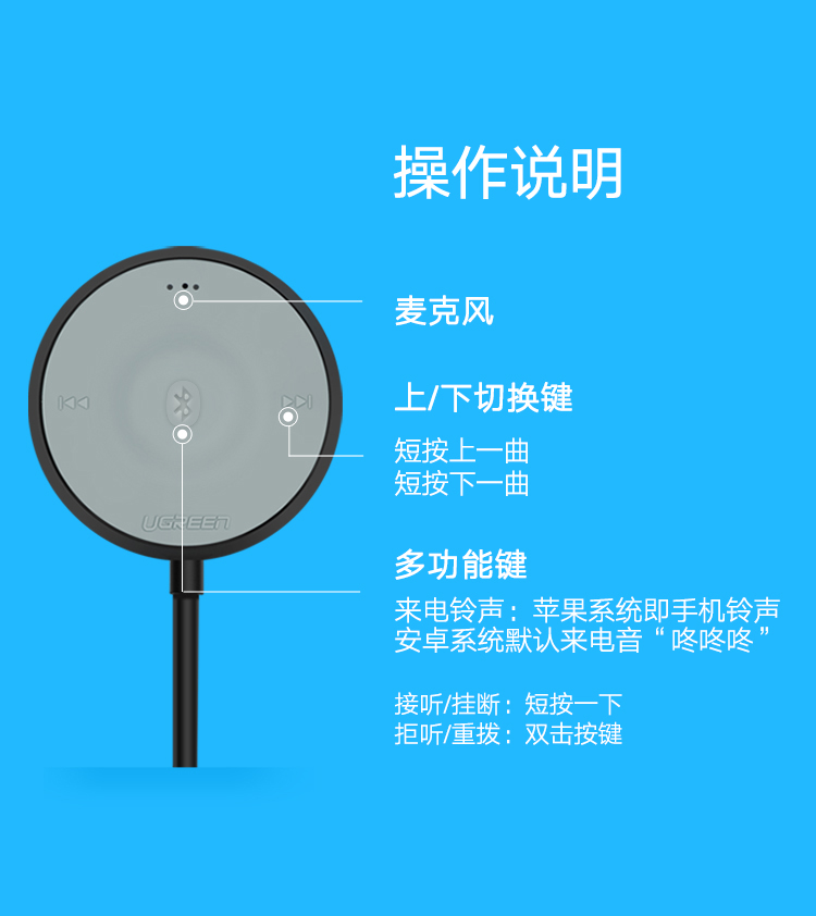 Liên kết xanh Xe hơi Bluetooth Nhận âm thanh Xe hơi rảnh tay Điện thoại Bộ điều khiển USB Gọi cho thiết bị di động - Trình phát TV thông minh bộ phát wifi không dây