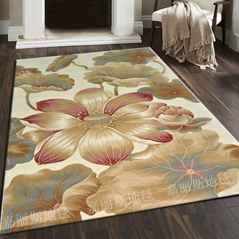 Handmade Imports New Zealand wool carpets New Chinese style Lotus Living Room Tea Table Bedroom Villa Hotel Full of Custom