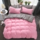 Bộ đồ giường bằng vải cotton bốn mảnh 1,5m1,8 mét trải giường bằng vải lanh ba mảnh giường đôi màu đỏ drap giường everon