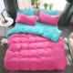 Bộ đồ giường bằng vải cotton bốn mảnh 1,5m1,8 mét trải giường bằng vải lanh ba mảnh giường đôi màu đỏ drap giường everon