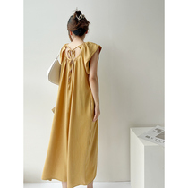 Pregnant woman dress with dress and summer clothes with loose casual style Pure Color Big Code Long style dress Skirt With lean gestation Long dress
