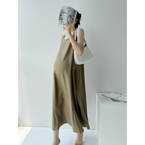 Pregnant Woman Summer Long Skirt Loose in Korean version pure color long style Square Collar Vest Dresses Back Holiday Dress and dresses Dress