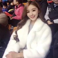 2018 phiên bản Hàn Quốc mới của áo khoác nữ nữ giả 貂 phần dài buông lơi áo khoác lông dày cho nữ áo phao parka nữ