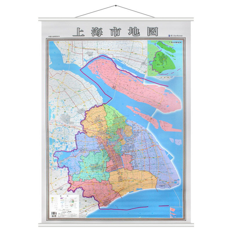Shanghai map 2021 New version 1 4x1m wallchart Shanghai traffic administration district Tuhatu Social sub-provincial series