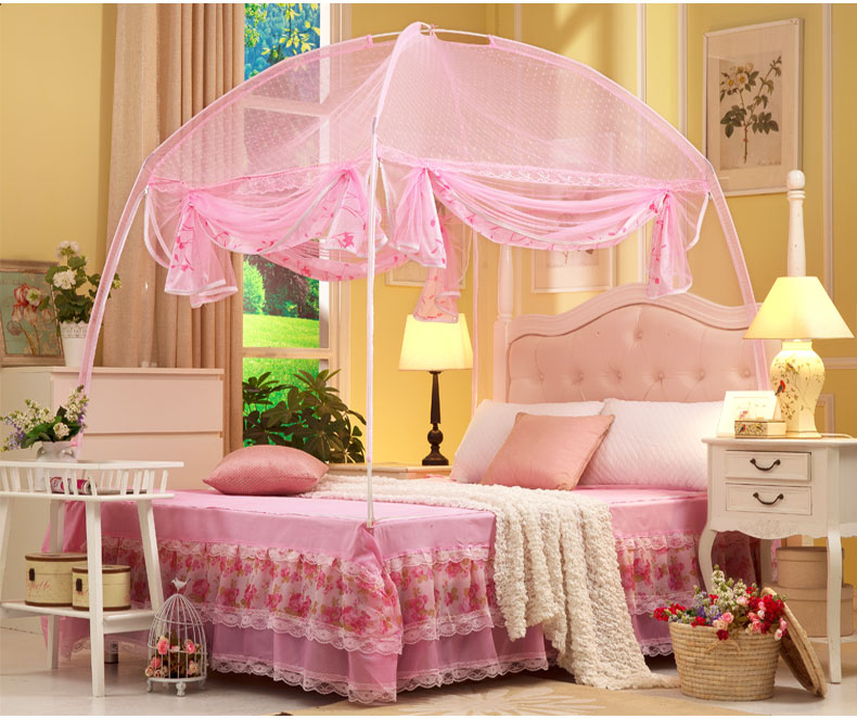 Xi Huang nói thêm năm thứ ba mở cửa lưới yurt giường đôi 1.8m 1,5 m 1,2 m sinh viên khung dây kéo nhà - Lưới chống muỗi màn ngủ thông minh
