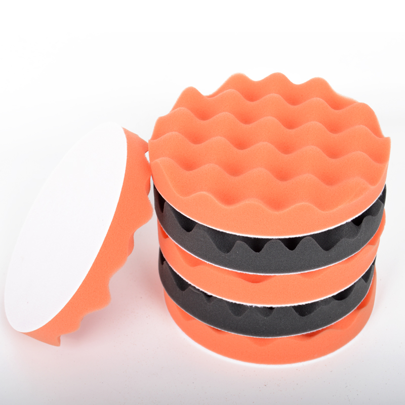 Car beauty self-adhesive sponge flocking polishing machine sponge ball polishing disc waxing plane wave 6 7 inch 180mm