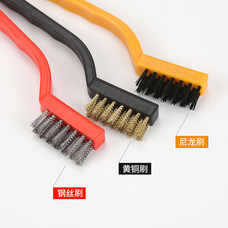 Car Engine Brush Engine Cleaning Brush Tool Hard Hair Handpiece Steel Wire Rust Cleaning Brush Three Sets Cleaning