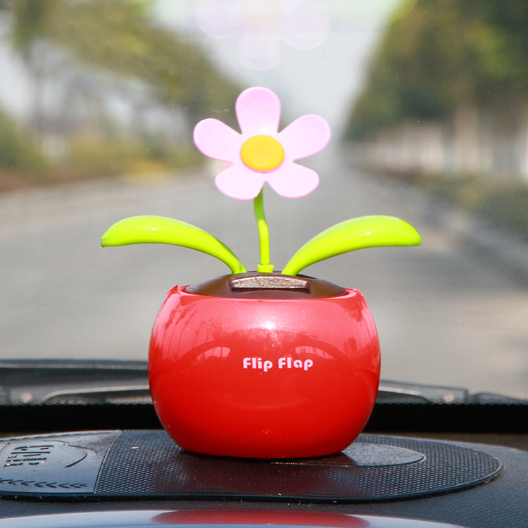 Car solar automatic swing sunflower shake head doll apple flower car decoration car ornaments