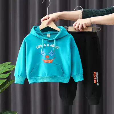 Boy set Spring suit 2021 Korean version of new children 3 years old male treasure Spring style tide children's leisure two-piece 5