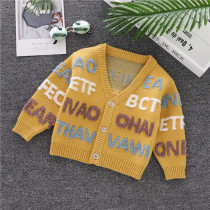 Boys sweater cardigan autumn and winter models 2021 new childrens woolen sweater baby sweater baby sweater
