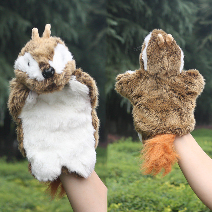 Large children's toy field and mouse plush gloves dolls animal hands teach babies baby soothing and good child