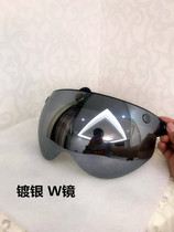 Vintage Harley half helmet Motorcycle helmet Flying helmet Universal three-button button flip-up sunscreen W mirror half mirror