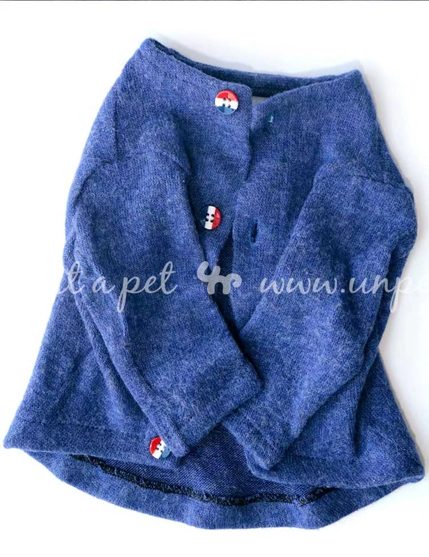 UNPET Breguet Pet Dress Quần áo Teddy Bear Bear Áo thun dài tay Áo khoác nịt màu xanh Chó Áo len Hàn Quốc - Quần áo & phụ kiện thú cưng