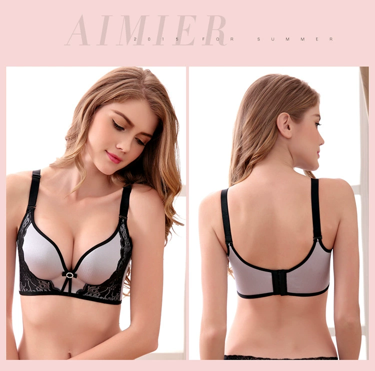Đồ lót phù hợp với nữ cảm giác áo ngực điều chỉnh bên ngực nhỏ trên bộ sưu tập tập hợp bên sữa ren không có vòng thép áo ngực đồ tắm biển
