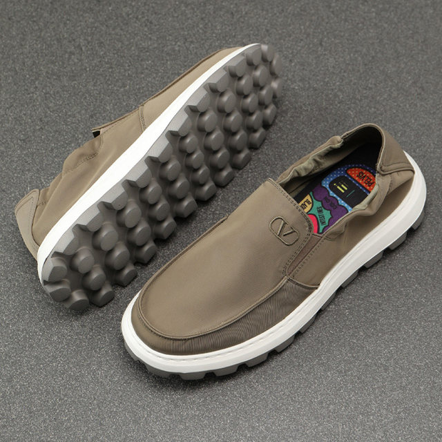 ເກີບຜ້າໃບ Handmade 2024 spring soft sole versatile canvas shoes men's lightweight breathable slip-on casual shoes sneakers