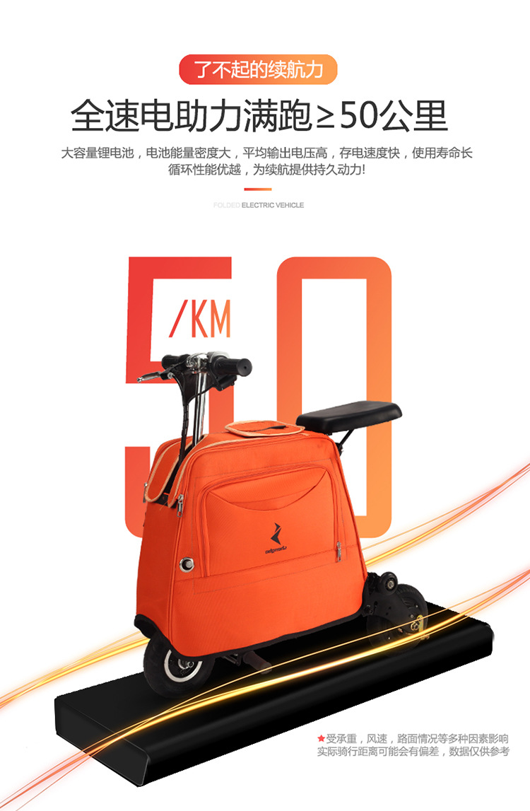 BUOPK xe đạp điện dành cho người lớn mini hành lý gấp xe điện nam và nữ du lịch nhỏ pin xe - Xe đạp điện xe x men