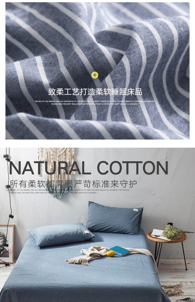 Giặt bông cotton nữ ký túc xá sinh viên ba mảnh đơn 1,51,8m giường đôi bông đơn - Khăn trải giường ga trải giường đơn