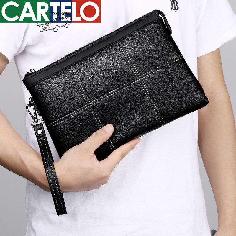 Carcodile Crocodile Male Hand Grab Bag New Fashion Handbag Men's Bag Bull Leather Bag Large Capacity Envelope Pack Clip-Taobao