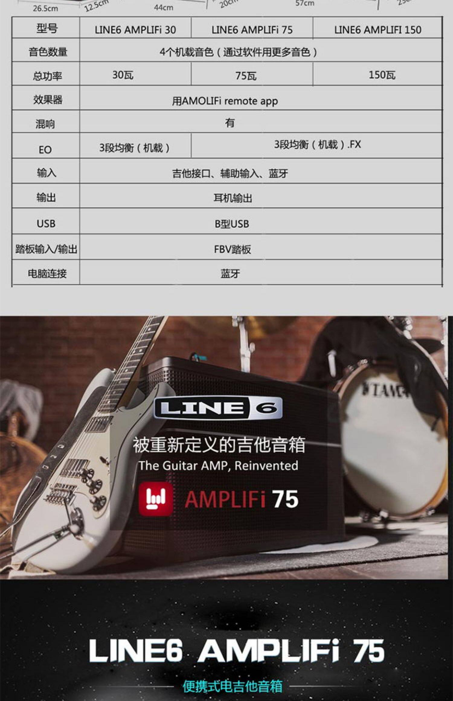 Гитарный усилитель line6 amplifi 150 电吉他音箱 可蓝牙连接ios安卓设备 特价好礼