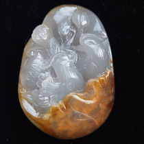 Jade-free jade Pei pendant Xinjiang and Tian Yuanyin BodhisattBodhisattBodhisattva Buddhist pendant male necklace hanging pendant bag zodiac