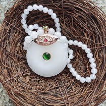 Ping An buckle female pendant long style ethnic wind sweater chain 100 lap minimalist about fashion necklace female natural gold silk jade jewellery