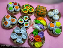 Non-woven finished kindergarten handmade Chinese food finished steamer set Finished simulated food