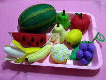 (Naughty boy)Non-woven fruit finished product combination simulation fruits and vegetables Home toys Kindergarten handmade