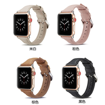 Suitable for the apple watch iwatch7 straps genuine leather slim wristband applewatch3 4 5 6 delegates with se