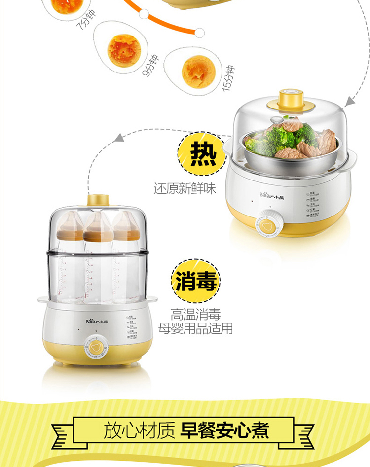 Gấu / gấu ZDQ-A14R1 dụng cụ nấu trứng gia đình mini ký túc xá nhỏ tự động tắt máy hấp trứng - Nồi trứng nồi lẩu mini