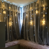 Star free punch magic paste curtain shading installation Star net red Princess wind bedroom girl window screen curtain