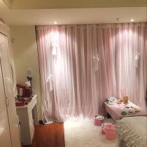Girl full shading Princess style Korean pink girl curtain shaking sound window screen net red model bedroom dream ins