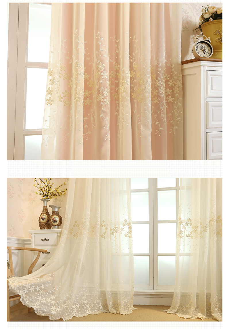 Lắp đặt Màn hình cửa sổ Velcro không đục lỗ Phòng ngủ thêu theo phong cách châu Âu Cửa sổ phòng khách màn rèm vải đỏ đã hoàn thành - Phụ kiện rèm cửa khung treo rèm chữ u