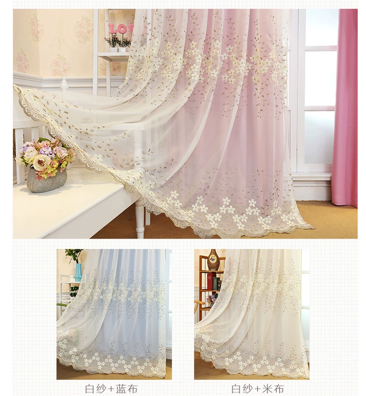 Lắp đặt Màn hình cửa sổ Velcro không đục lỗ Phòng ngủ thêu theo phong cách châu Âu Cửa sổ phòng khách màn rèm vải đỏ đã hoàn thành - Phụ kiện rèm cửa