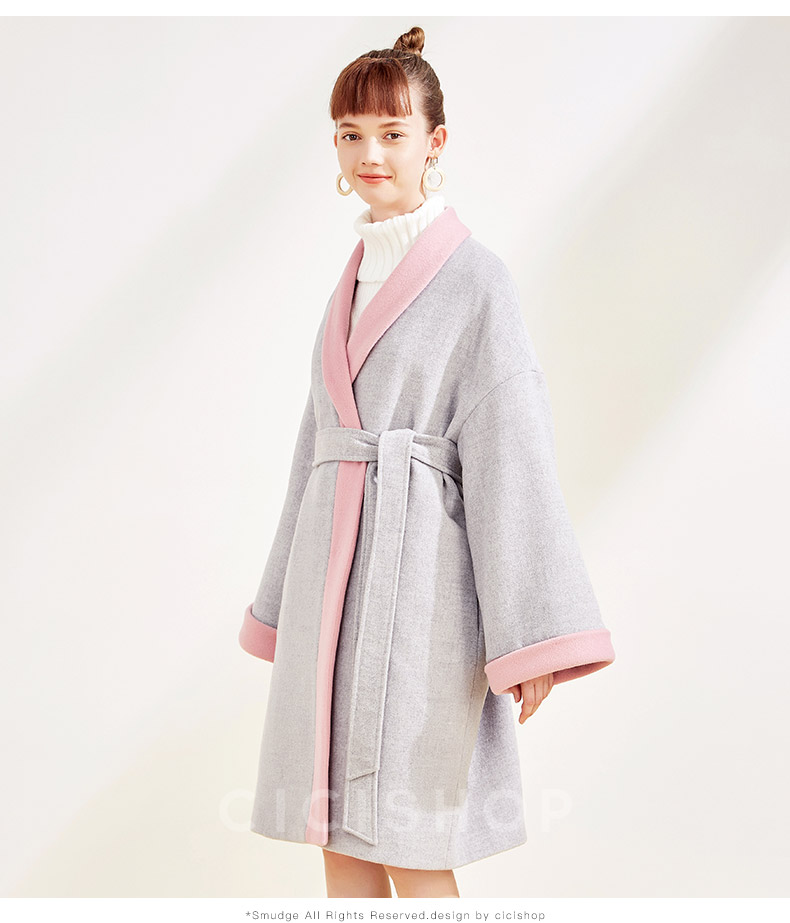 Cicishop của phụ nữ new hit màu áo len của phụ nữ áo ngủ phần đoạn dài áo len 9029 áo dạ nữ đẹp