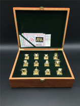  12 Zodiac golden inlaid jade seal 12 Zodiac animal head Jade seal ornaments Crafts Commemorative gifts Collectibles