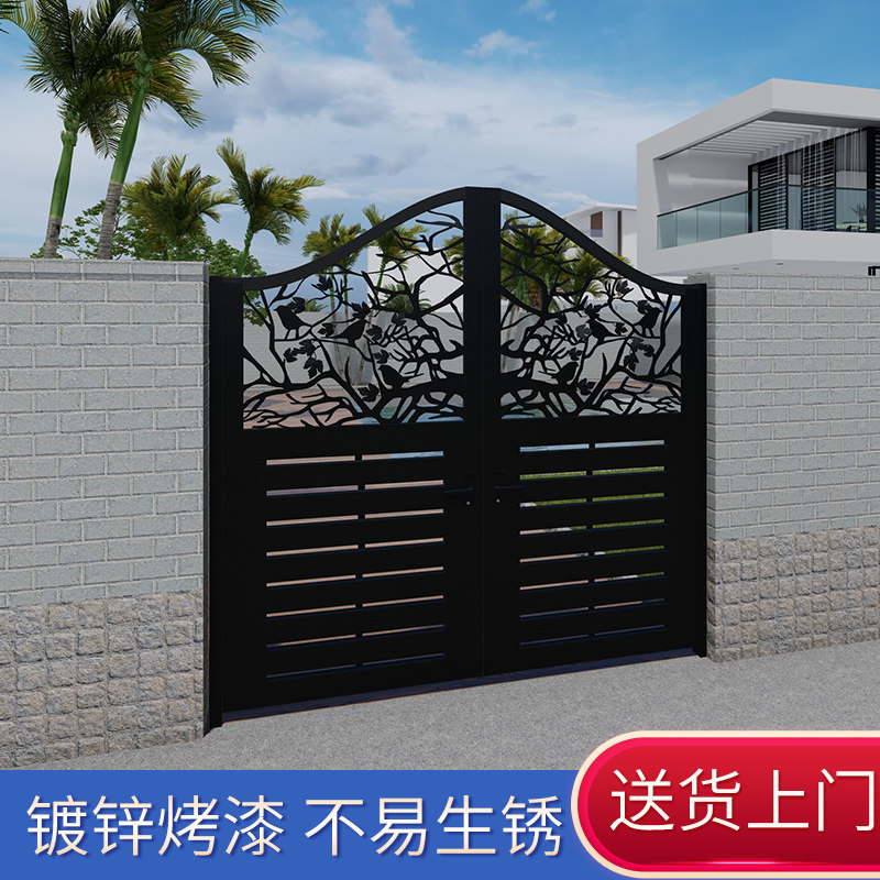 Villa wrought iron courtyard gate gate shutter country garden European-style outdoor fence gate iron gate off the community custom