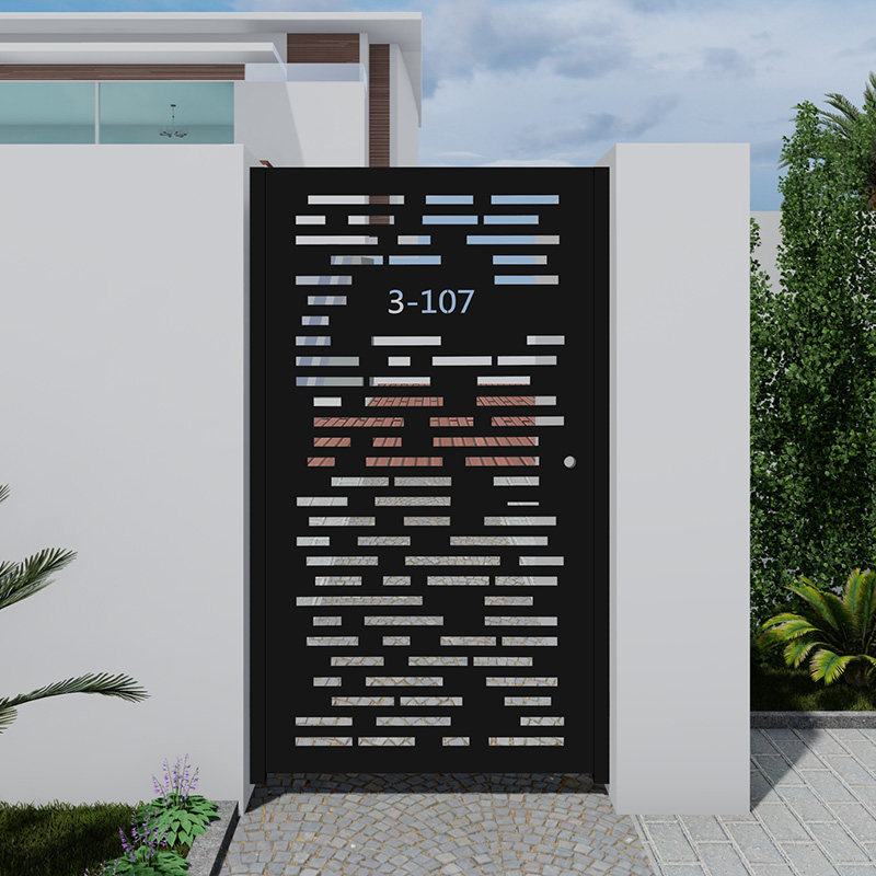 Custom wrought iron courtyard villa gate Garden community yard door entry security door fence single double switch fence door