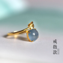 Yun Jade natural A goods Jade 18K gold ice Violet ring full green ring inlay style reference